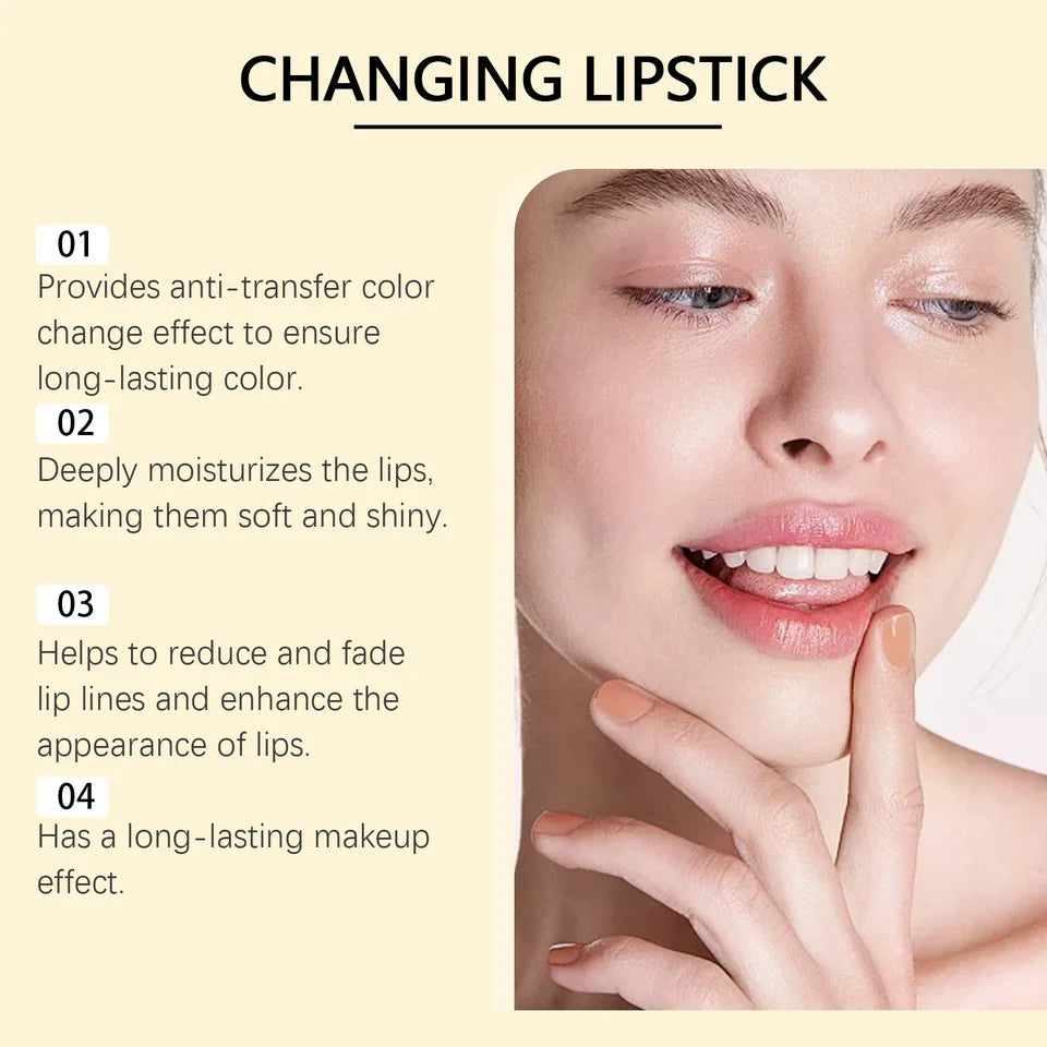 Jaysuing Changing Waterproof Longlasting Lipstick Nourishing Lip Skin Hydrating Care Lip Balm Non-sticky Charming Lips Makeup
