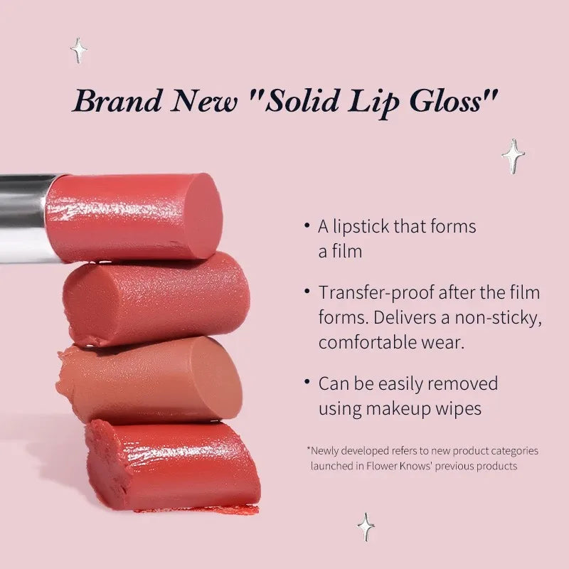 Flower Knows Swan Ballet Series Shine Mirror Lipstick B02 Mary Jane Vegan Profesional Lipgloss Moisturizing Korean Lip Stick