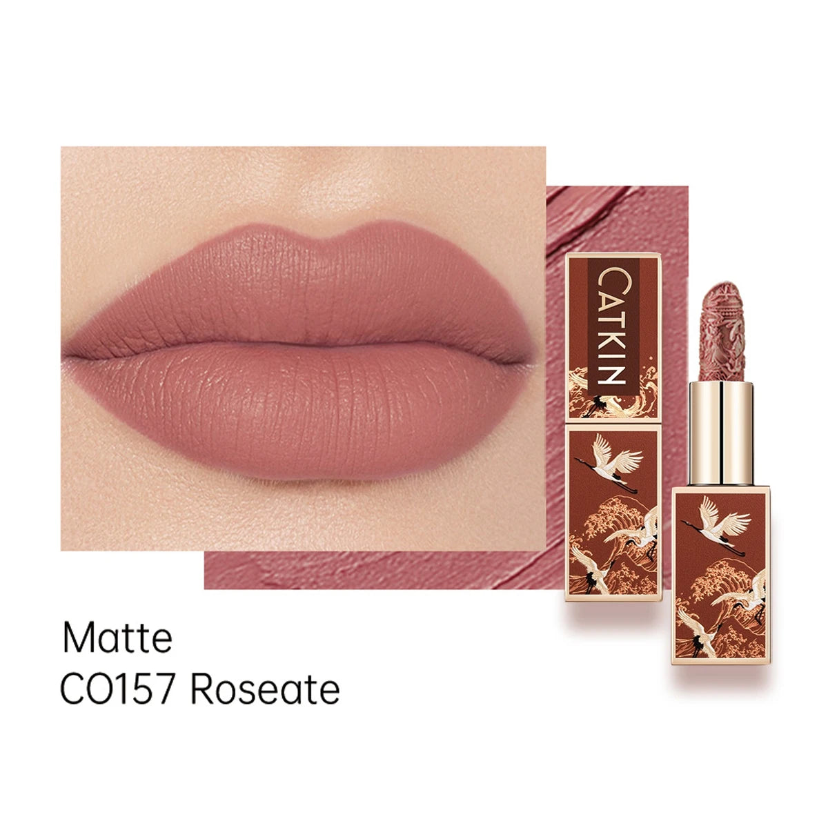 CATKIN Makeup Velvet Matte Lipstick, Hydrating Satin Long Lasting lipstick with Smooth and Creamy Texture